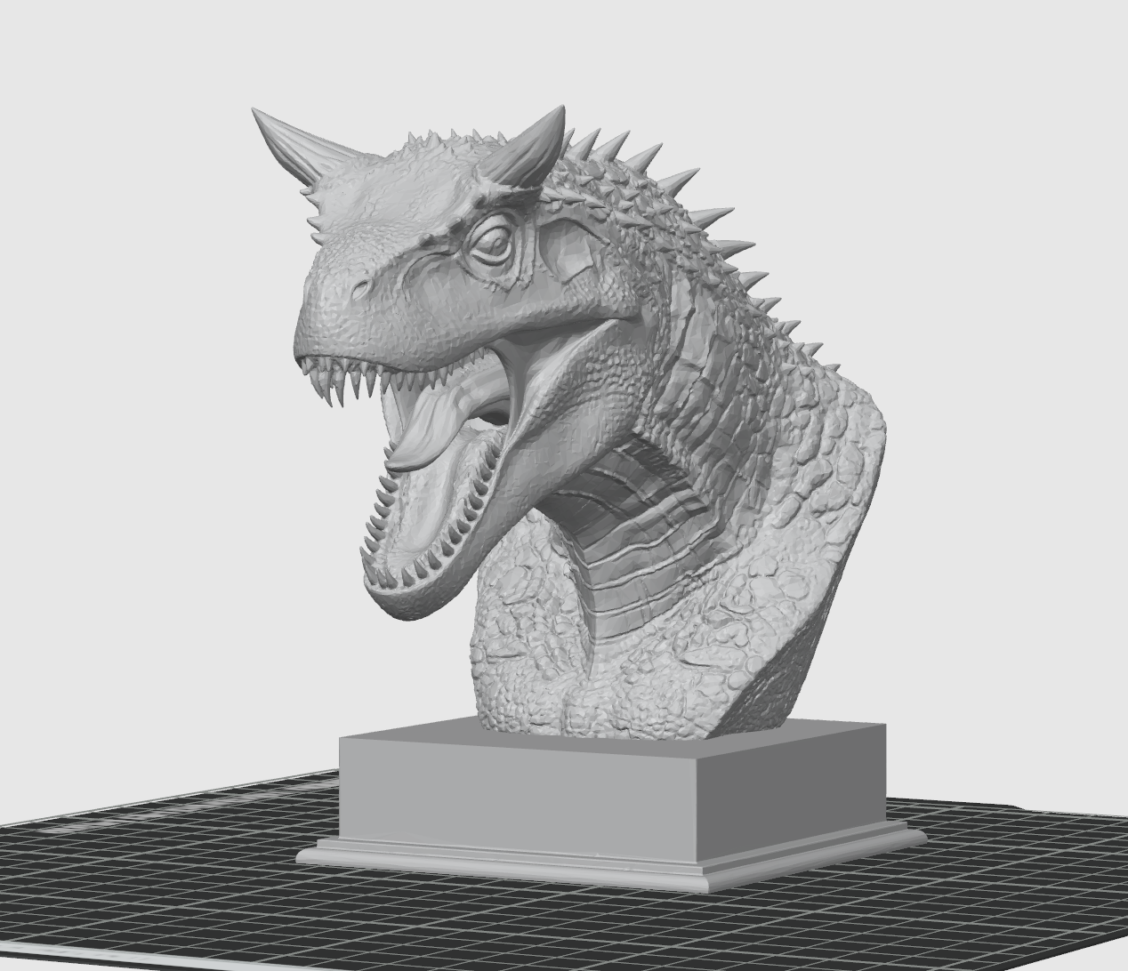 Velociraptor Bust STL – Detailed Dinosaur Sculpture 3D Print File | Digital Download