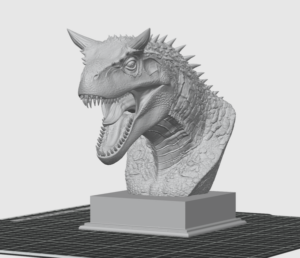 Carnotaurus Bust STL – Detailed Dinosaur Sculpture 3D Print File | Digital Download
