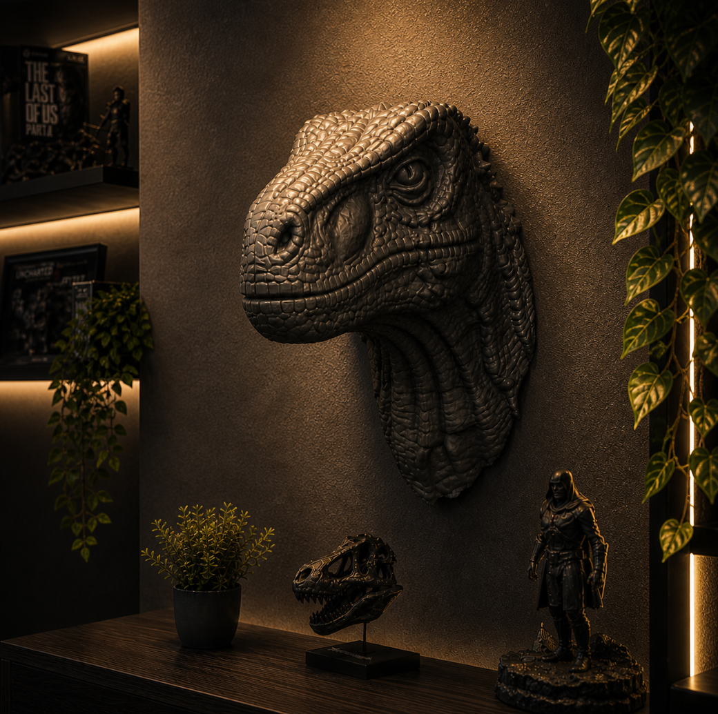 Velociraptor Wall Art STL – Modern Dinosaur - Raptor 3D Print File Main image