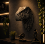 Velociraptor Wall Art STL – Modern Dinosaur - Raptor 3D Print File
