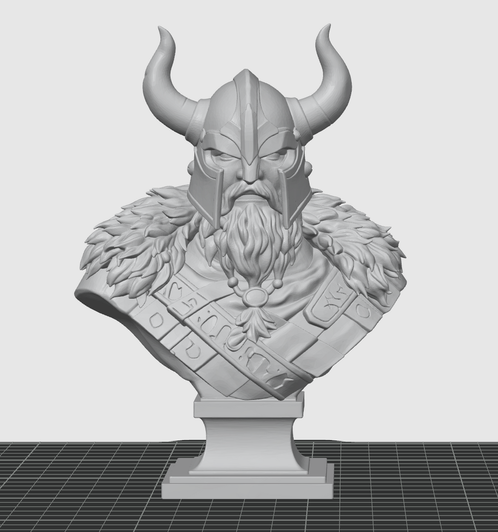 Viking Warrior Bust STL File – 3D Print Sculpture Download
