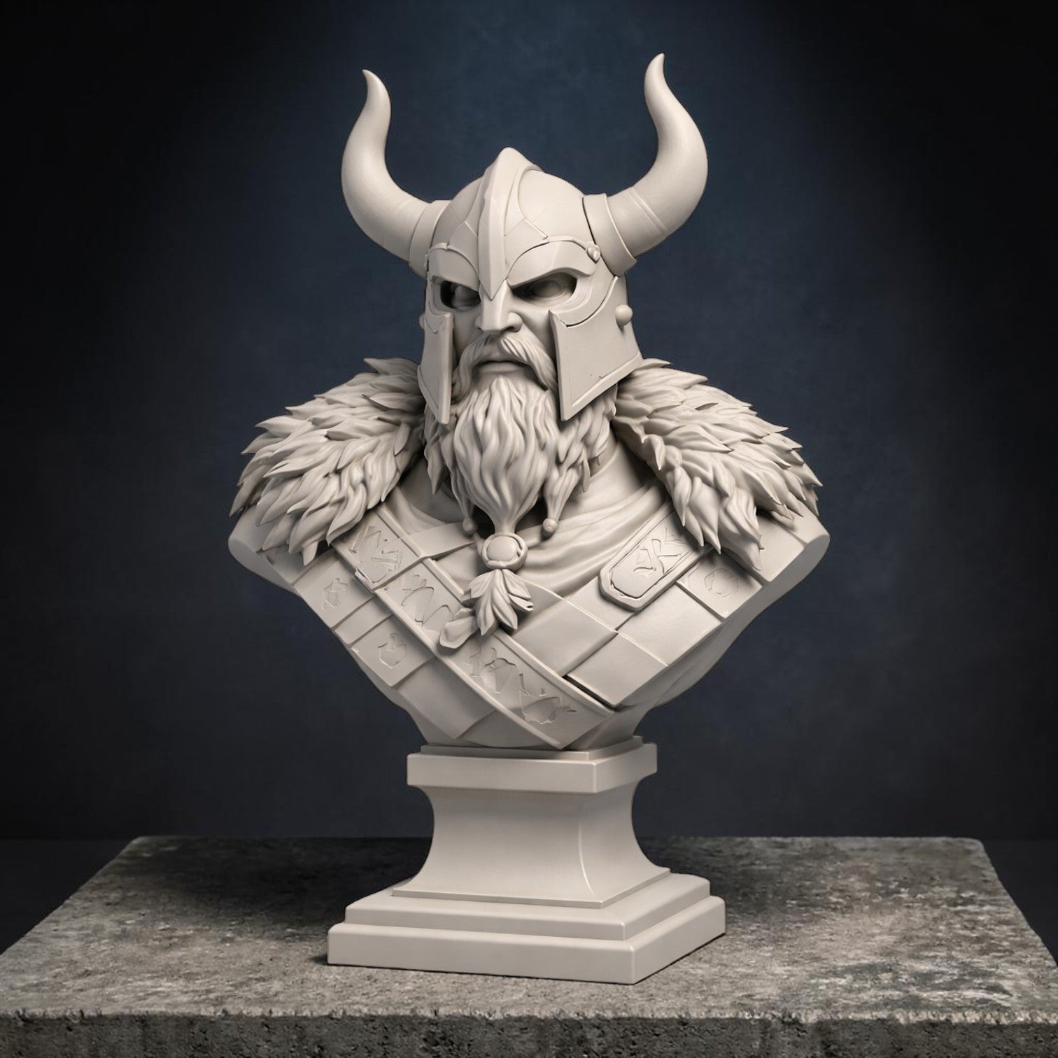 Viking Warrior Bust STL File – 3D Print Sculpture Download Main image