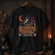 Stirring Trouble Since 1692 PNG – Vintage Witch Halloween Shirt Design – Sublimation DTF Digital Download