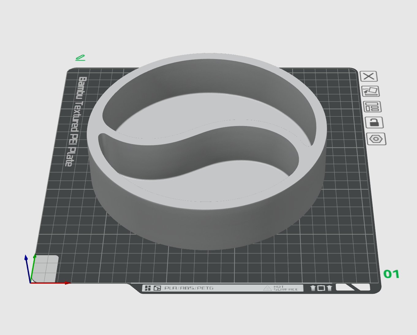 Yin Yang Organizer Tray STL File for 3D Printing Modern Desk Decor