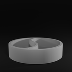 Yin Yang Organizer Tray STL File for 3D Printing Modern Desk Decor