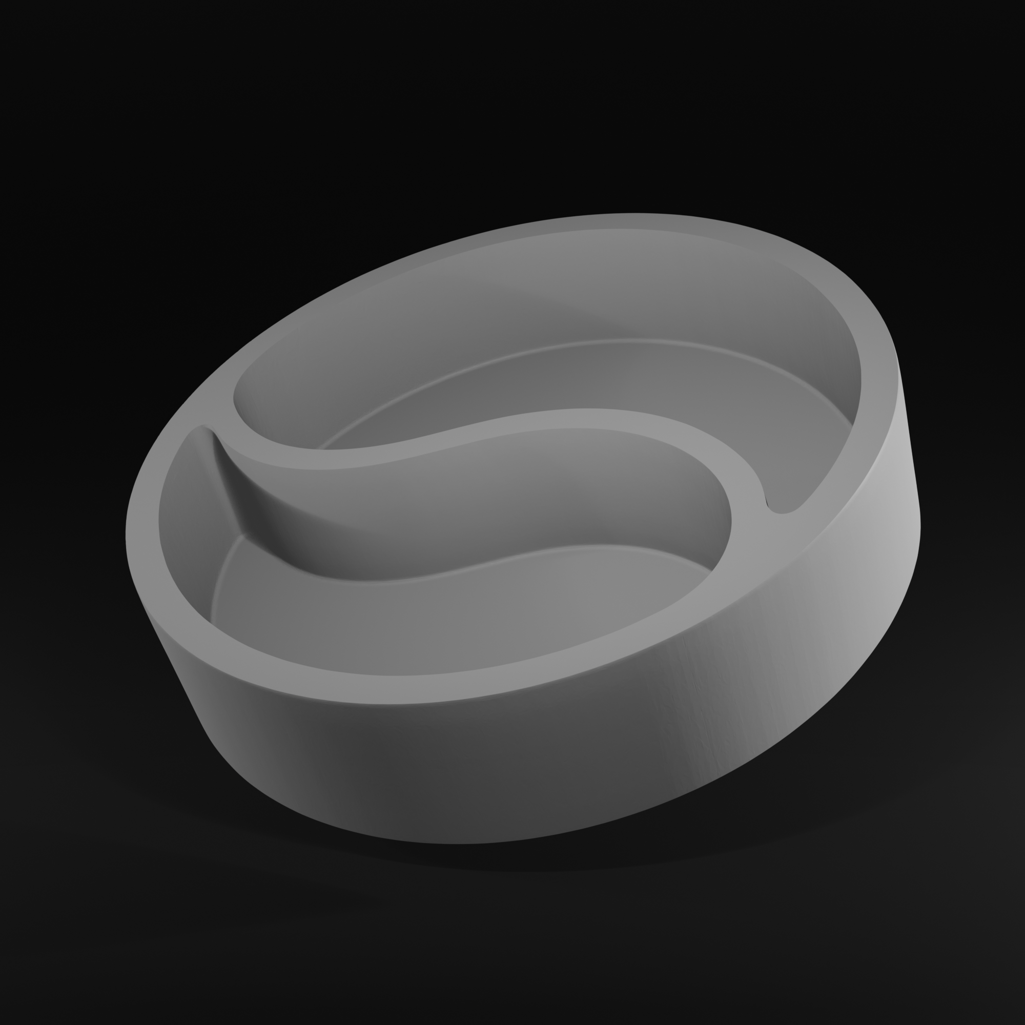Yin Yang Organizer Tray STL File for 3D Printing Modern Desk Decor
